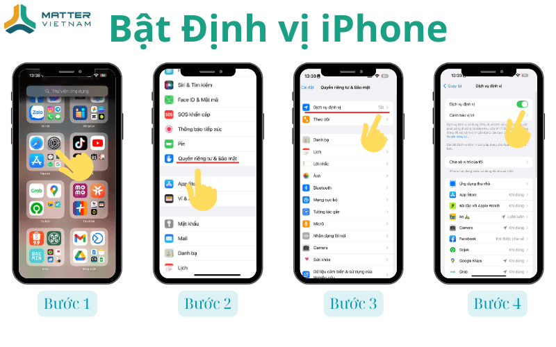 Hướng dẫn bật định vị iPhone