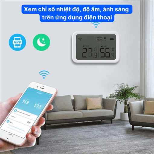 Cảm biến nhiệt độ & độ ẩm không khí có màn hình Zigbee - Ảnh 5