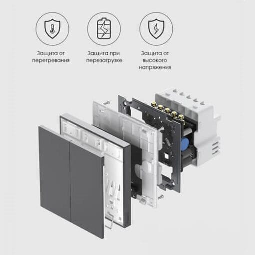 Công tắc vuông Aqara H1 Pro Đen (Nội địa) - Ảnh 3