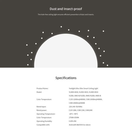 Đèn ốp trần siêu mỏng Yeelight Comet - Ảnh 3