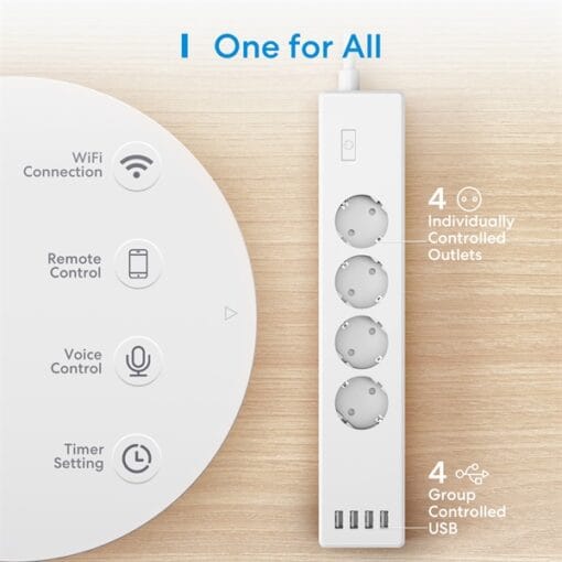 Ổ cắm nối dài Meross Power Strip 4 AC + 2 USB + sạc nhanh USB-C - Ảnh 3