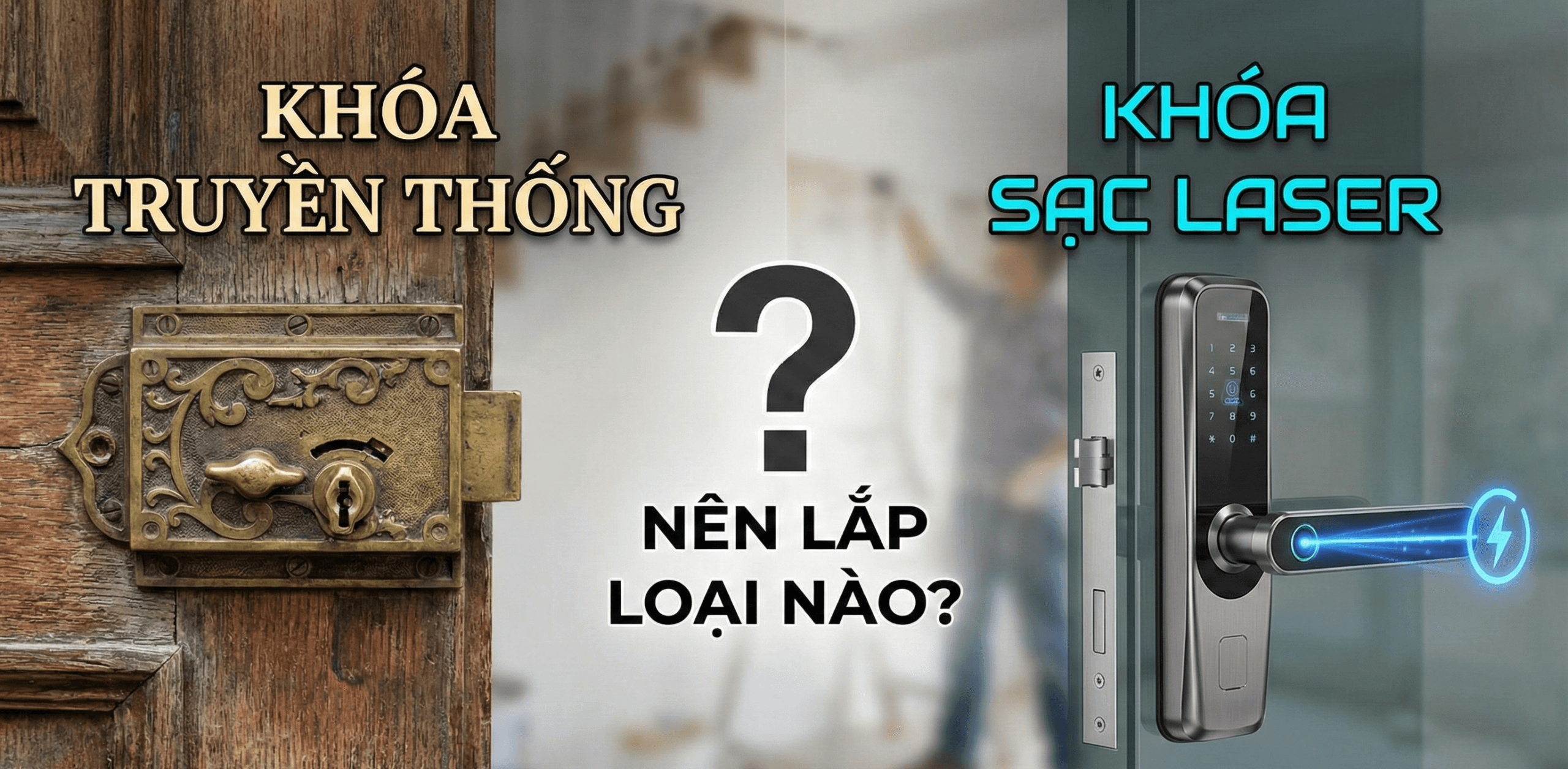 khóa sạc laser hay khóa truyền thống