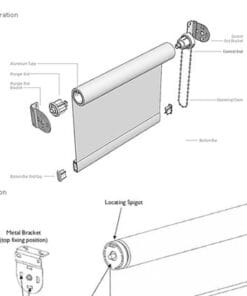 Bộ máng rèm cuốn đủ phủ kiện